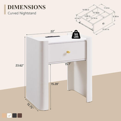 Modern Nightstand with Ideal Bedside Height