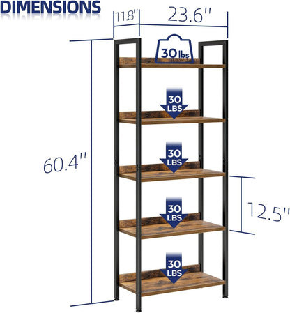 Spacious 5-Tier Open Storage Design
