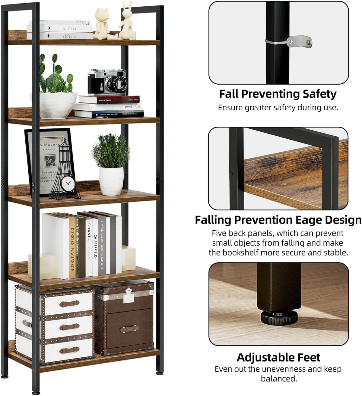 Spacious 5-Tier Open Storage Design