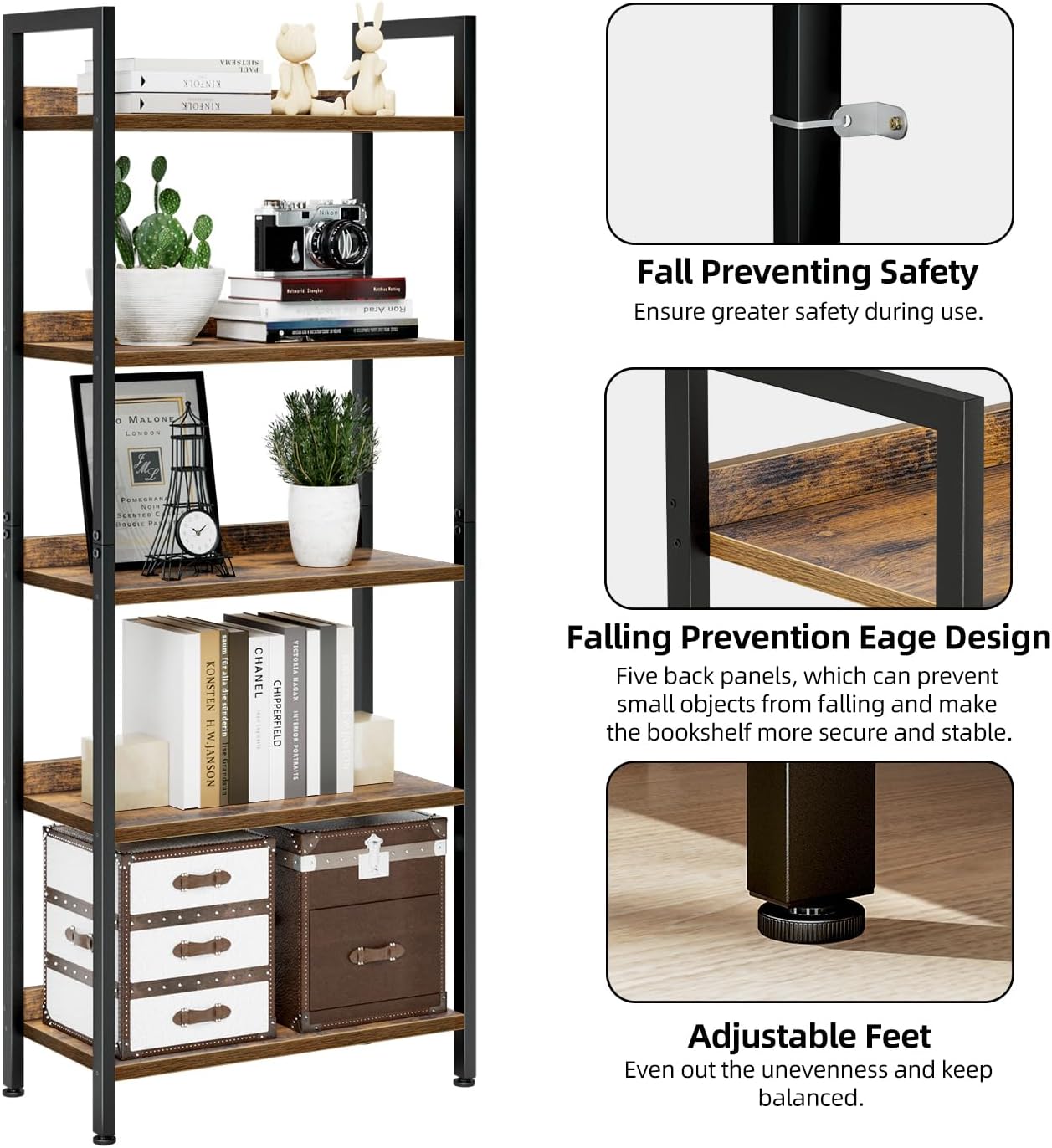 Spacious 5-Tier Open Storage Design