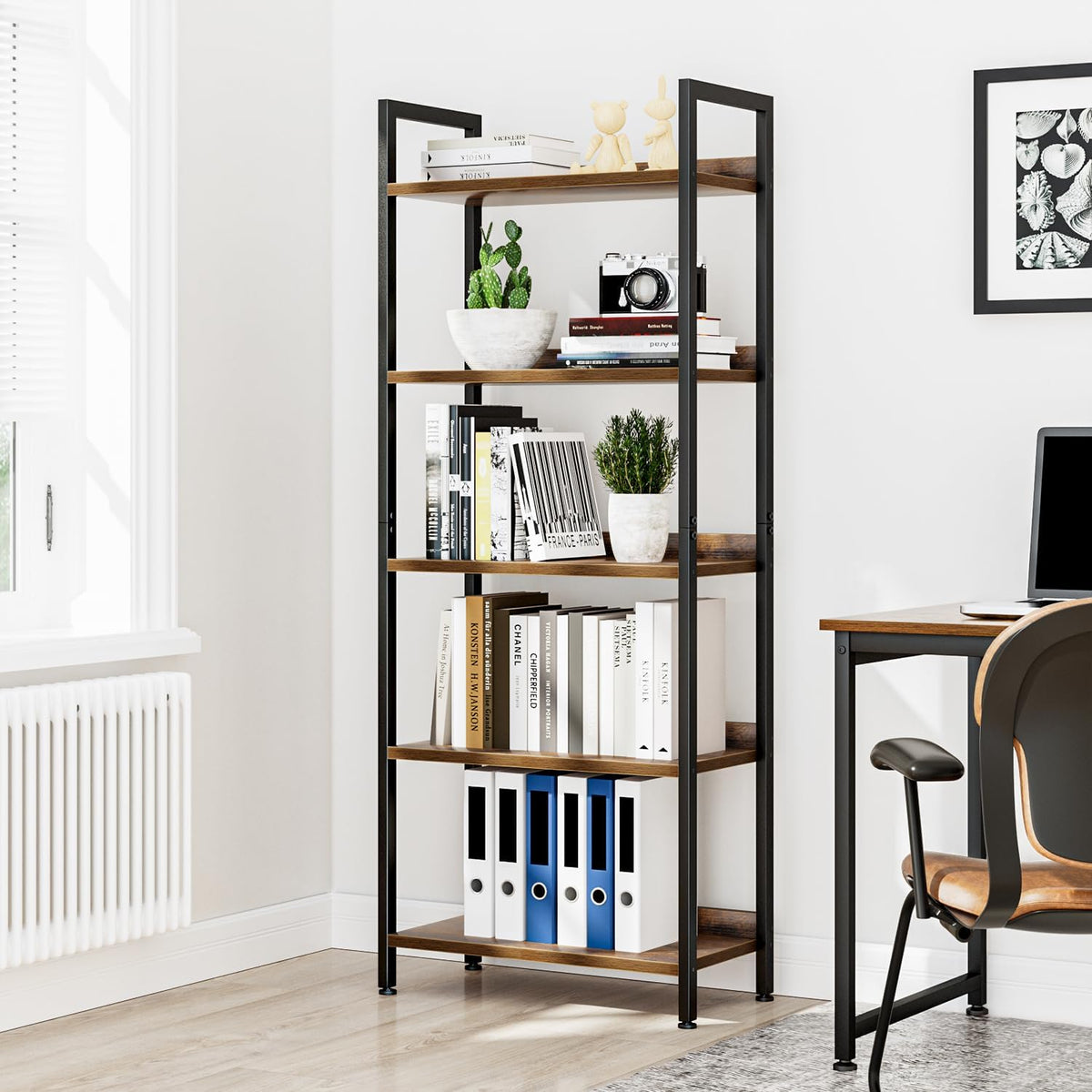 Spacious 5-Tier Open Storage Design