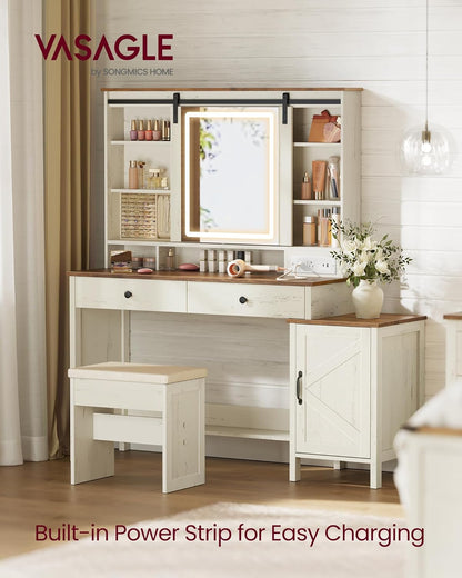 Farmhouse Vanity Desk with Modern Style