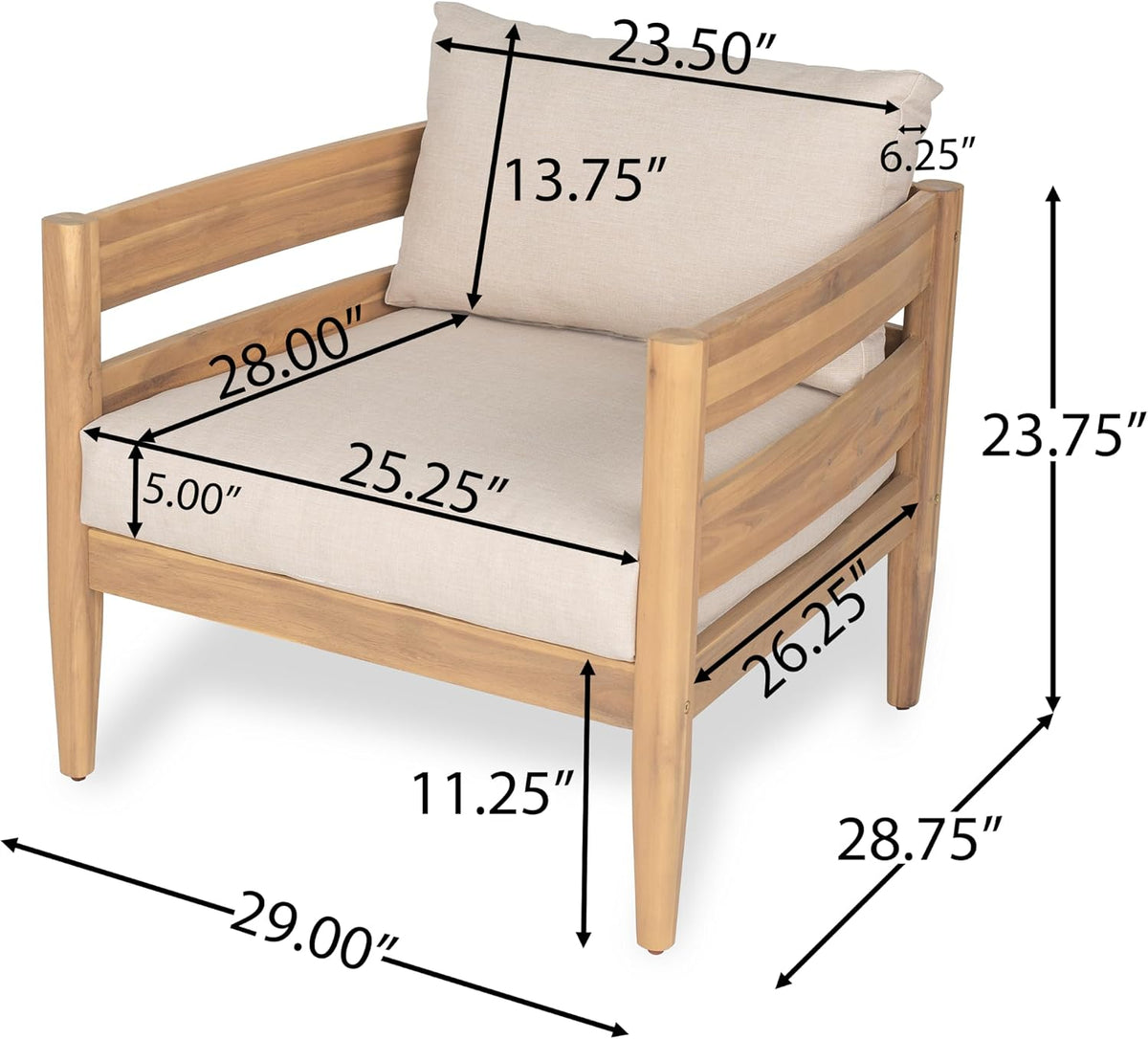 4-Piece Patio Set with Spacious Seating for 4 People