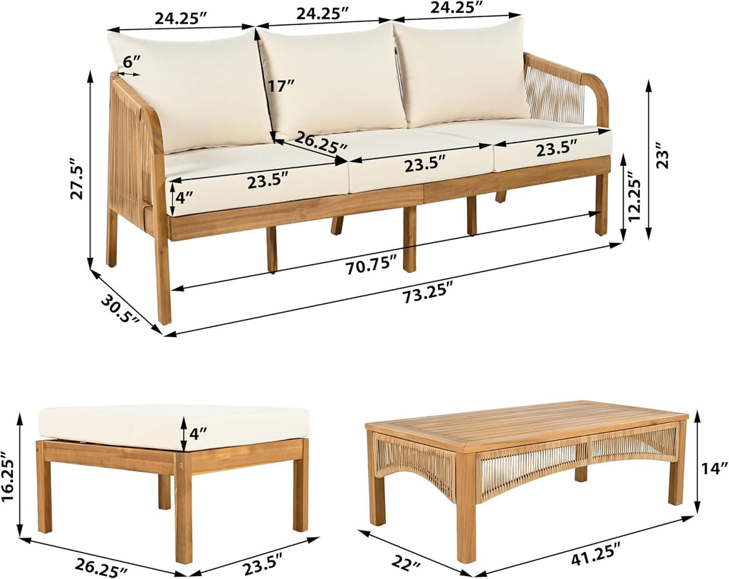 Elegant 3-Piece Outdoor Patio Set for Any Space