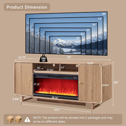 Modern Fireplace TV Stand for Large TVs