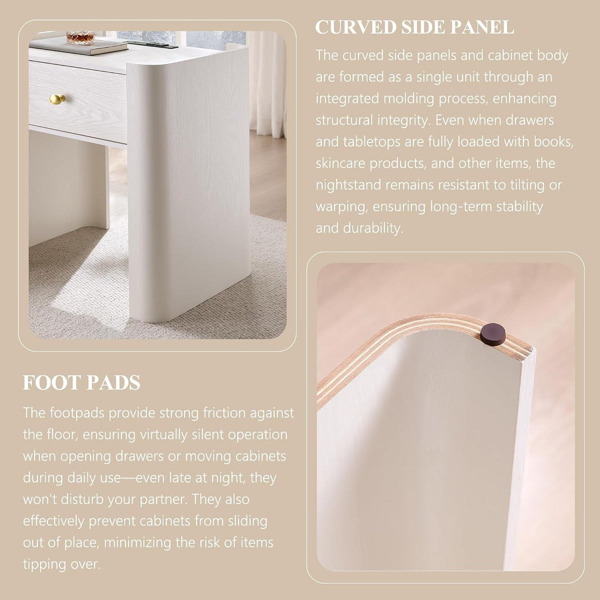 Modern Nightstand with Ideal Bedside Height