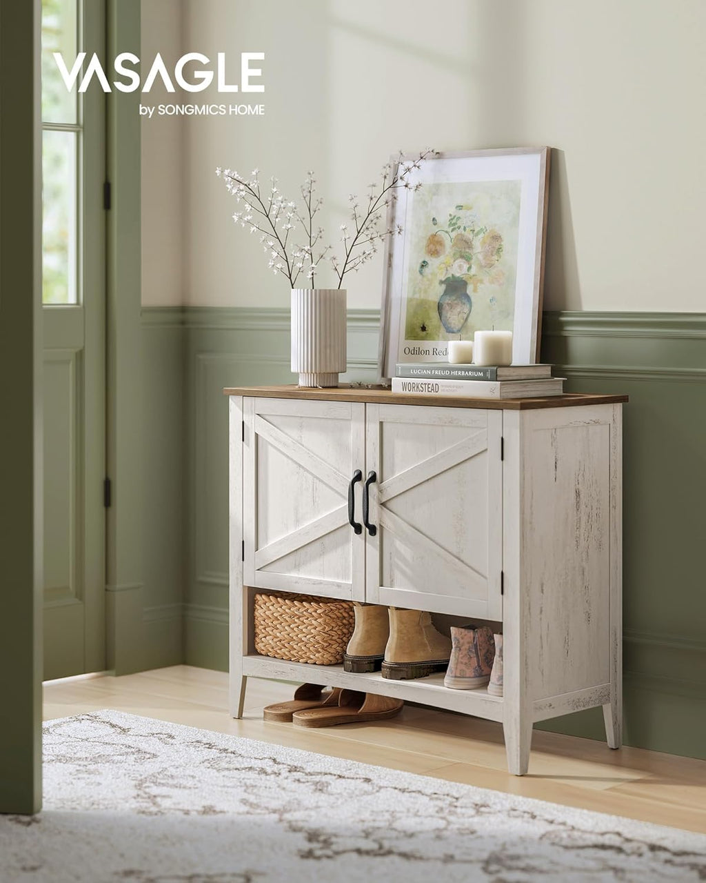 Modern Farmhouse Shoe Cabinet for Entryway Style