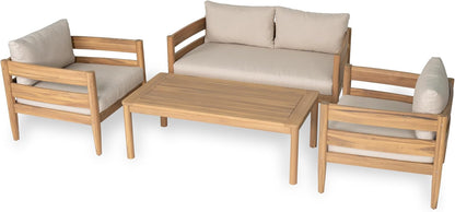 4-Piece Patio Set with Spacious Seating for 4 People