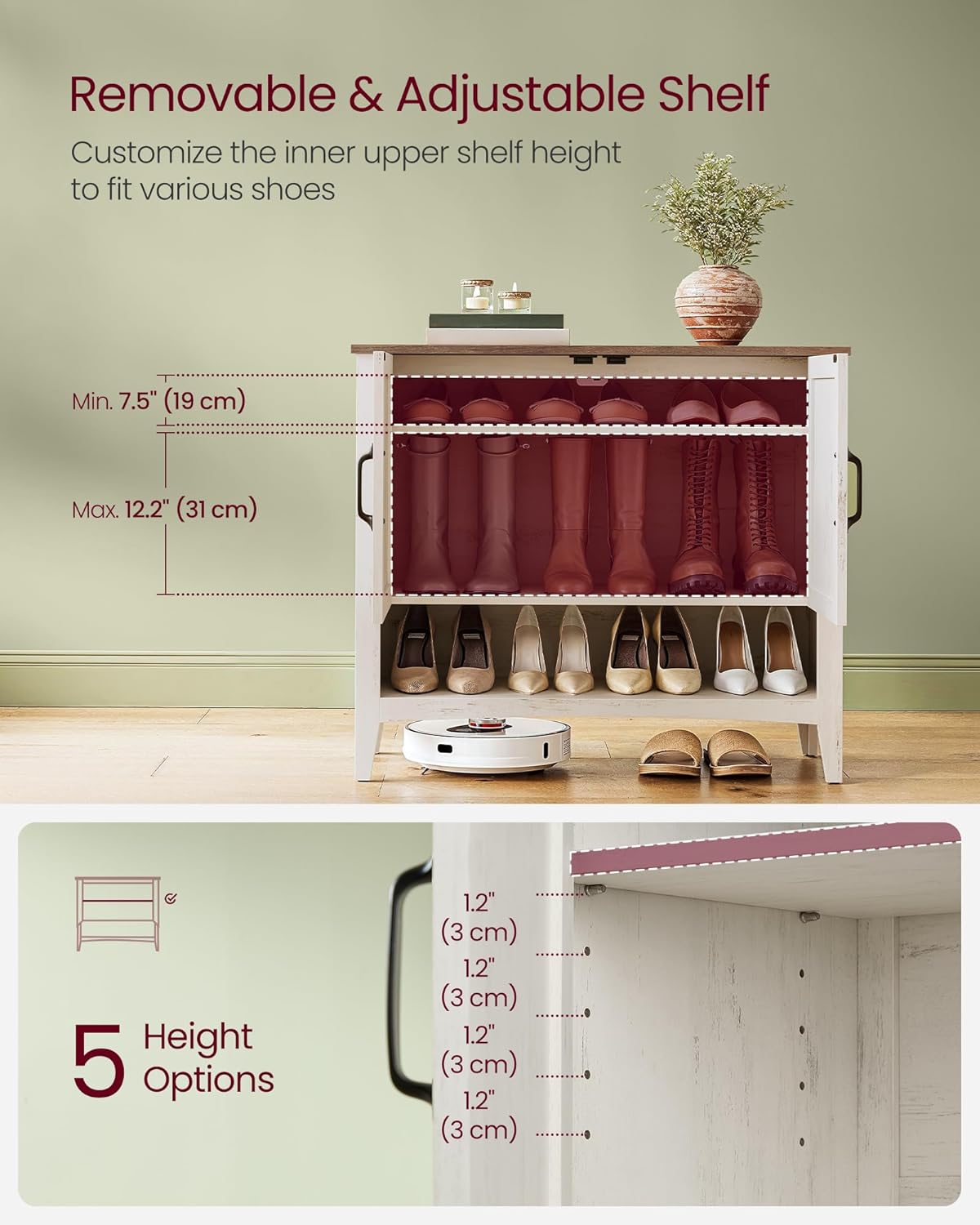 Modern Farmhouse Shoe Cabinet for Entryway Style