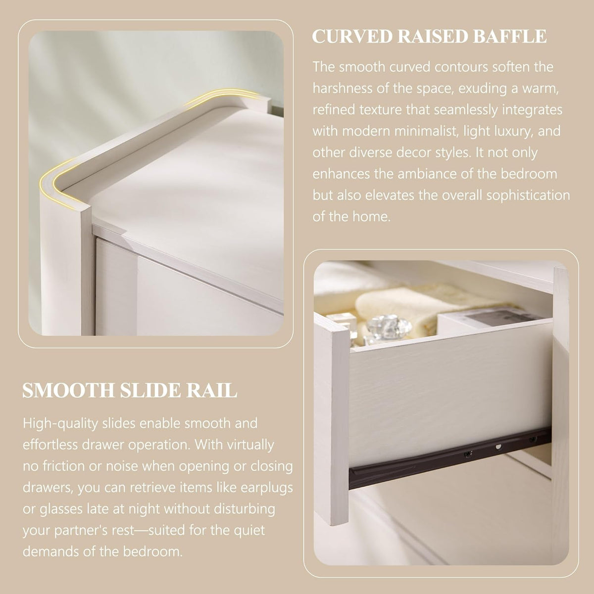 Modern Nightstand with Ideal Bedside Height