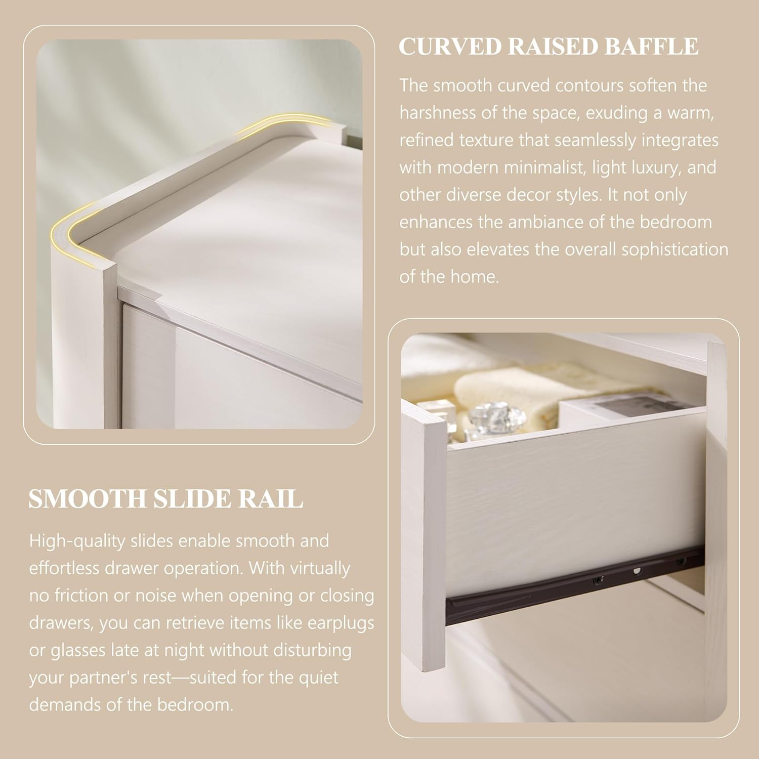 Modern Nightstand with Ideal Bedside Height