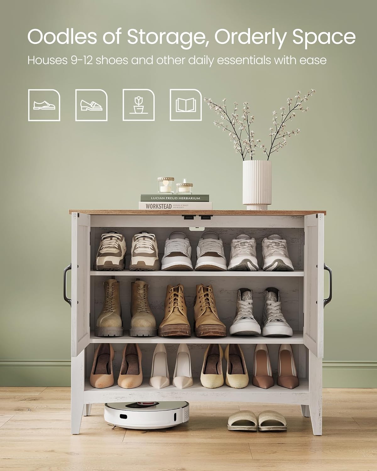 Modern Farmhouse Shoe Cabinet for Entryway Style
