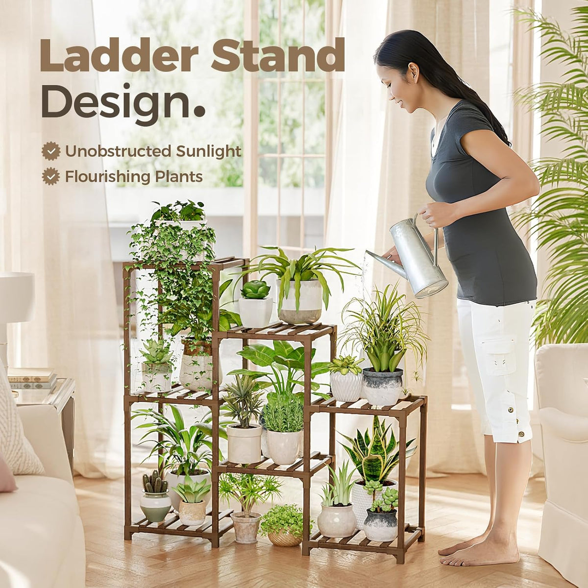 7-Pot Ladder Plant Stand for Organized Display