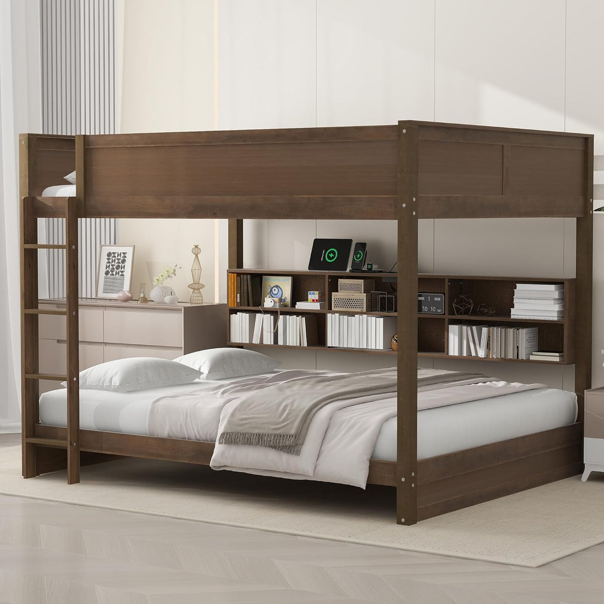 Heavy-Duty Queen Over Queen Bunk Bed Design