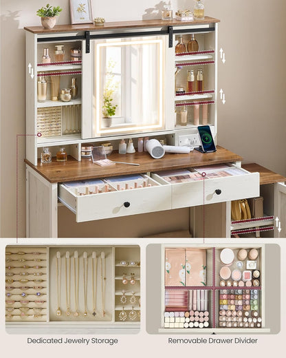Farmhouse Vanity Desk with Modern Style