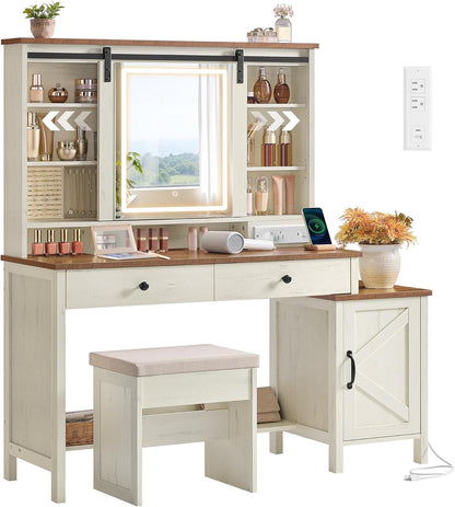 Farmhouse Vanity Desk with Modern Style