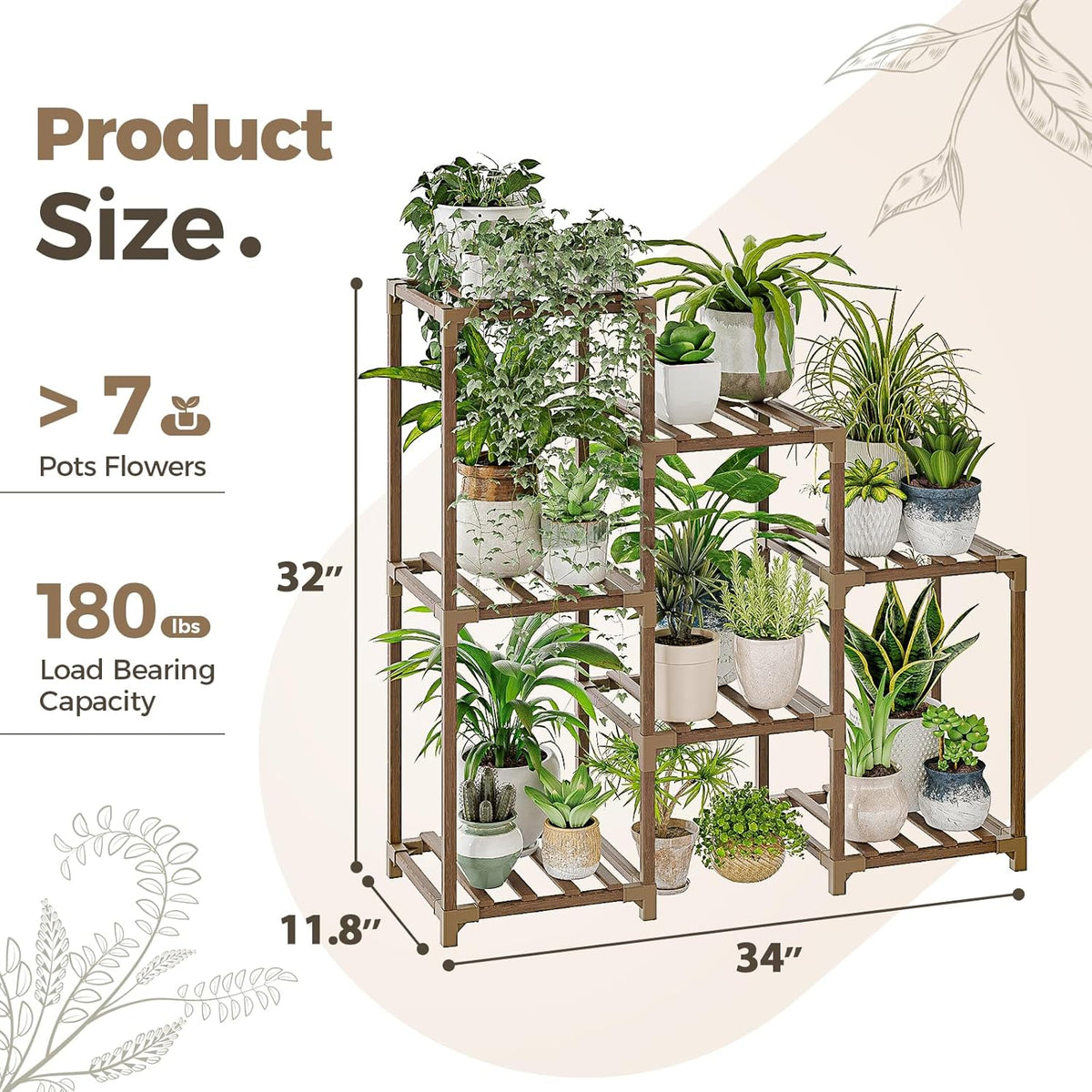 7-Pot Ladder Plant Stand for Organized Display