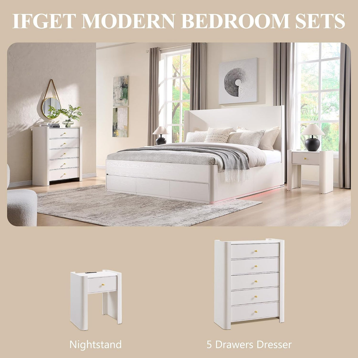 Modern Nightstand with Ideal Bedside Height